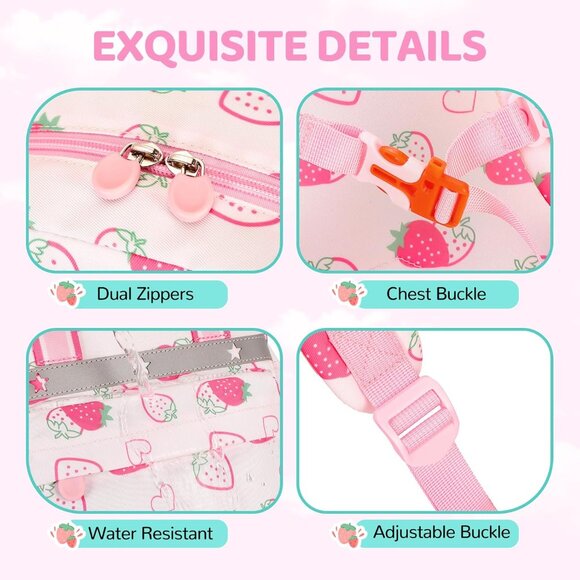 QIXIHU Toddler Backpack for Girls Boys 2-4 Mini Diaper Bag for Preschool Travel - Picture 7 of 8